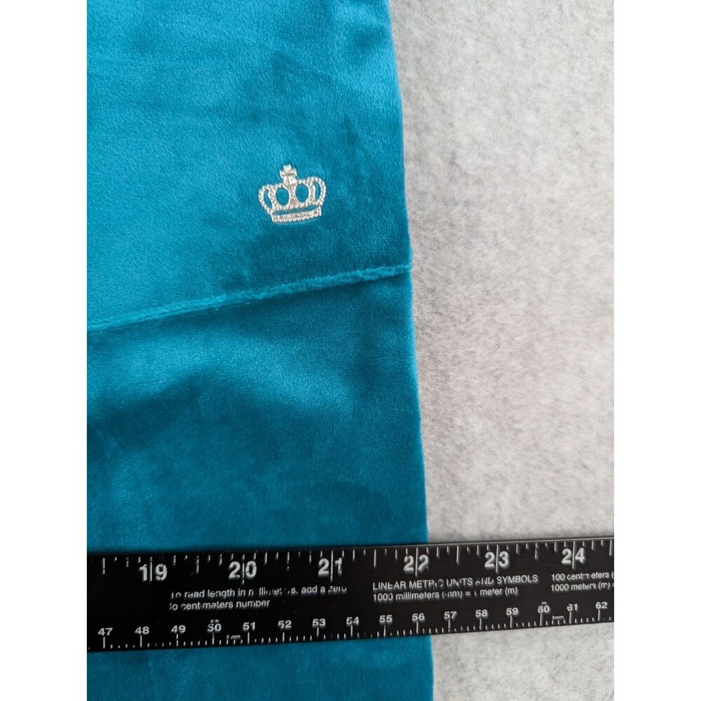Juicy Couture Tracksuit Pants Womens SZ XL Turquoise Velour Straight Leg Y2K - Picture 6 of 11